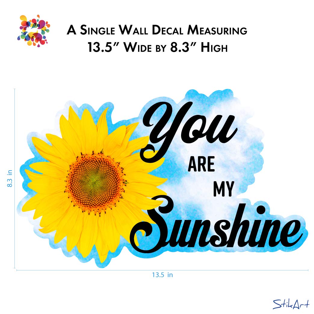 Stikart ''You Are My Sunshine'' Wall Decal With A Sunflower And Blue S ...