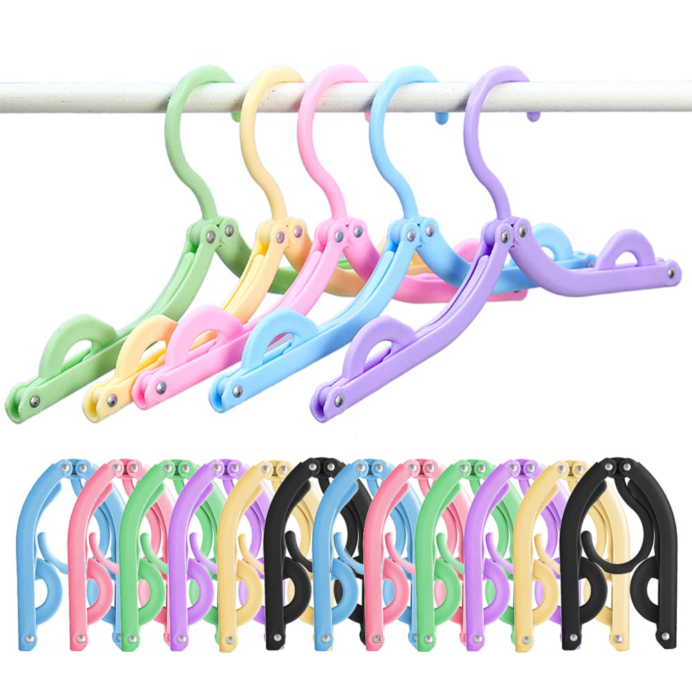 12Pcs Travel Folding Hanger Household Multifunctional Portable Hanger