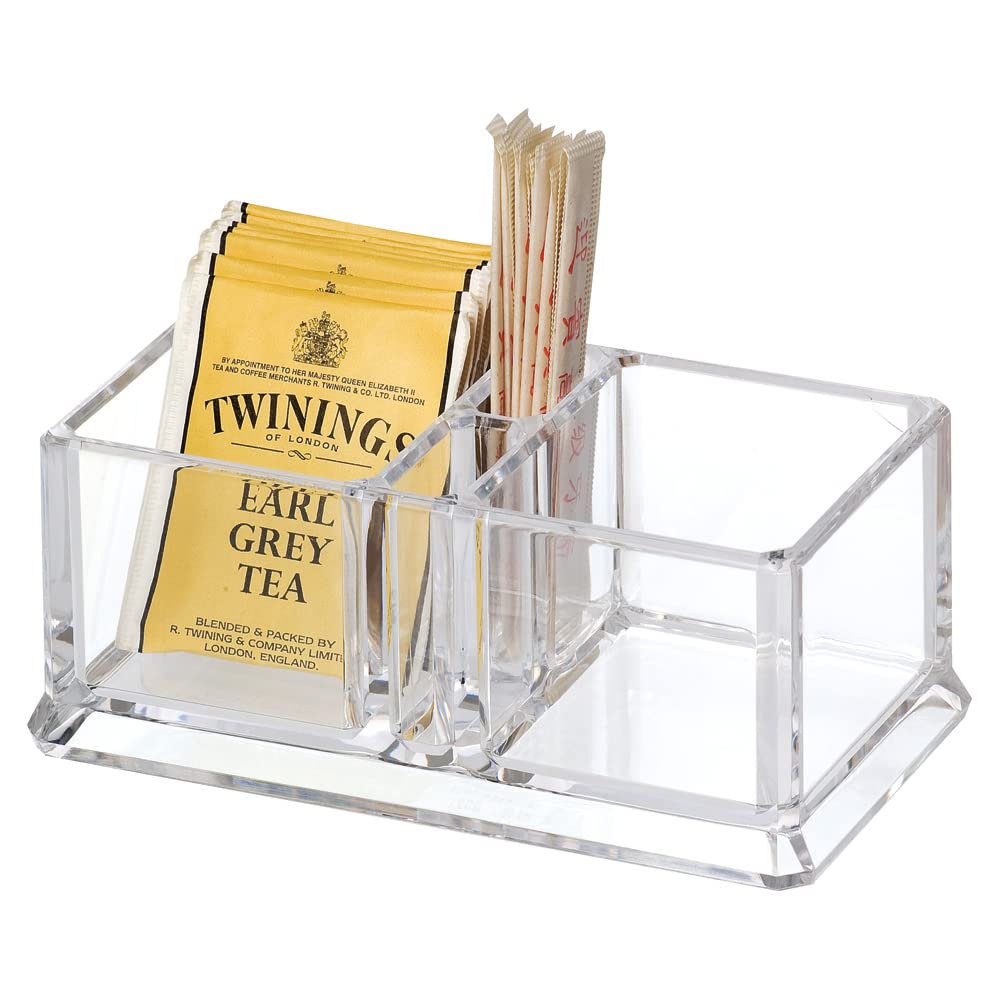 Yakri Clear Acrylic Two Lattices Tea Bags Holder Coffee Sugar Bag Case Guest Room Storage Boxes Ytbh-001