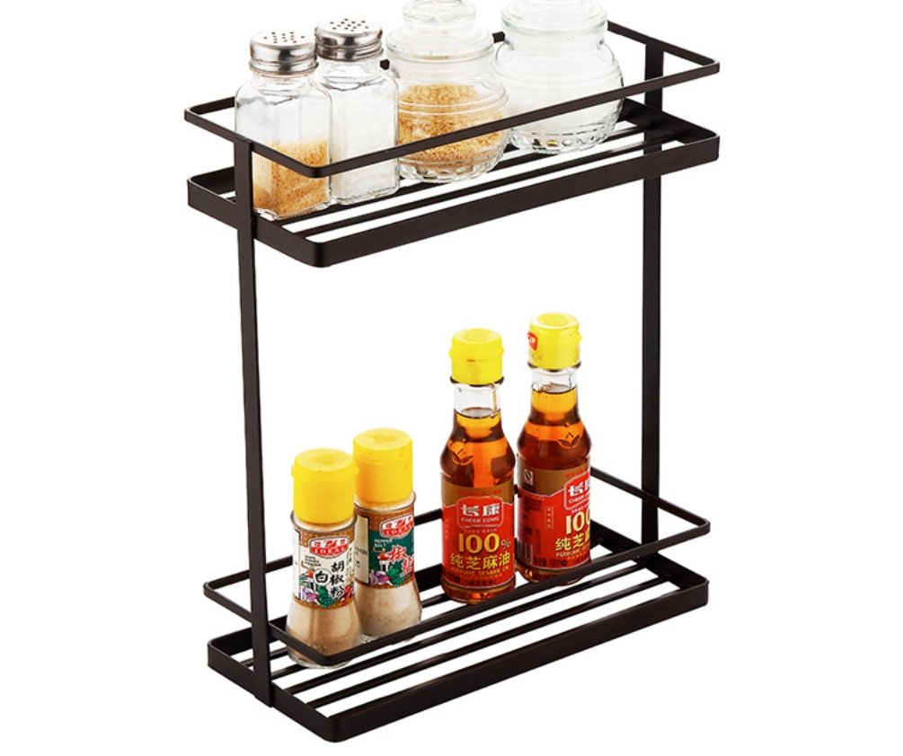 Indian Decor Space Saving Floor Standing Two Tier (Large Size) Kitchen Spice Rack Shelf 332812 / Kitchen Storage/Condiment Rack/