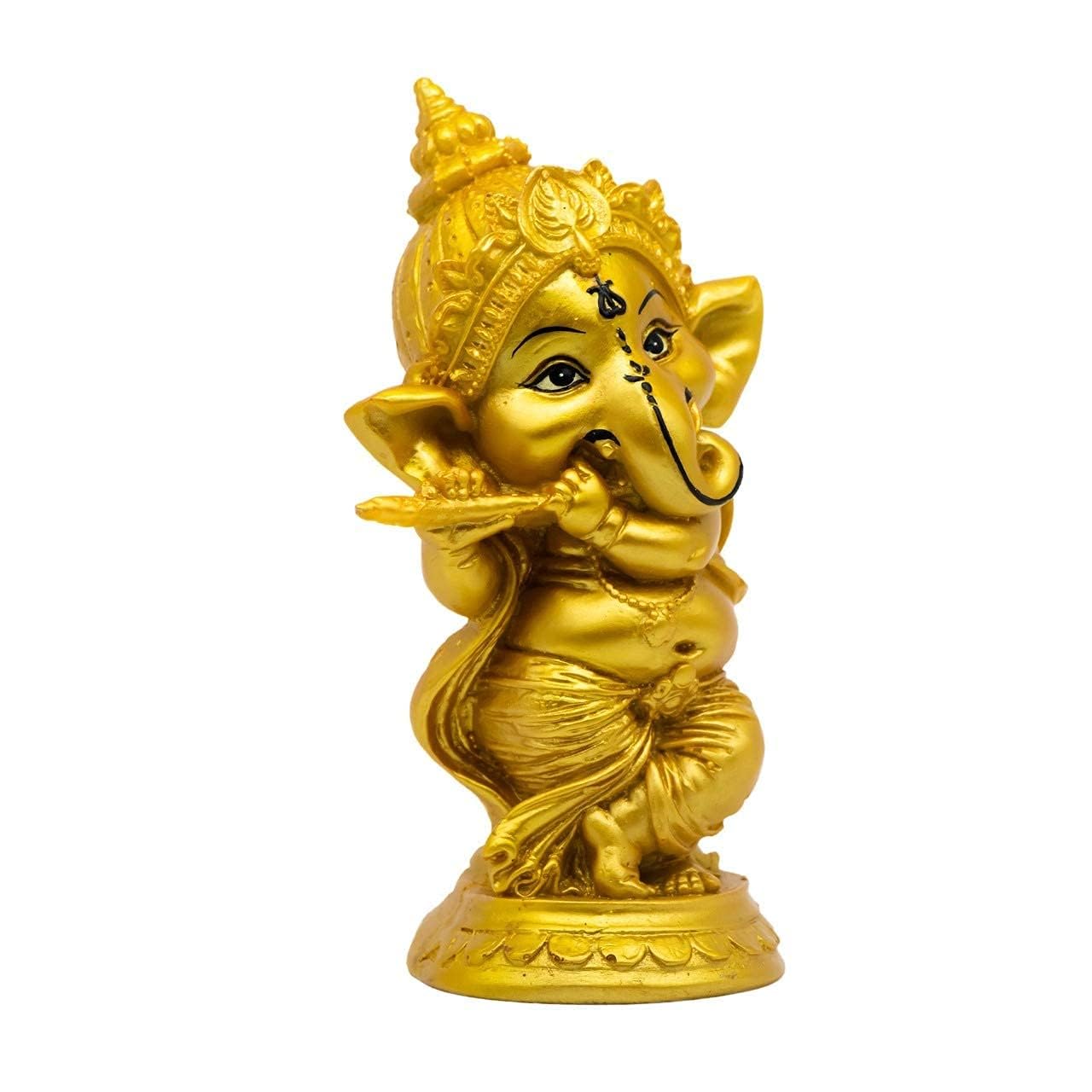 Sr Decor Ganesha Statues For Car Dash Board, Pooja & Gift, Ganesha Murti, Idol, Lord Lord Ganesha For Home & Office Decor (Gold