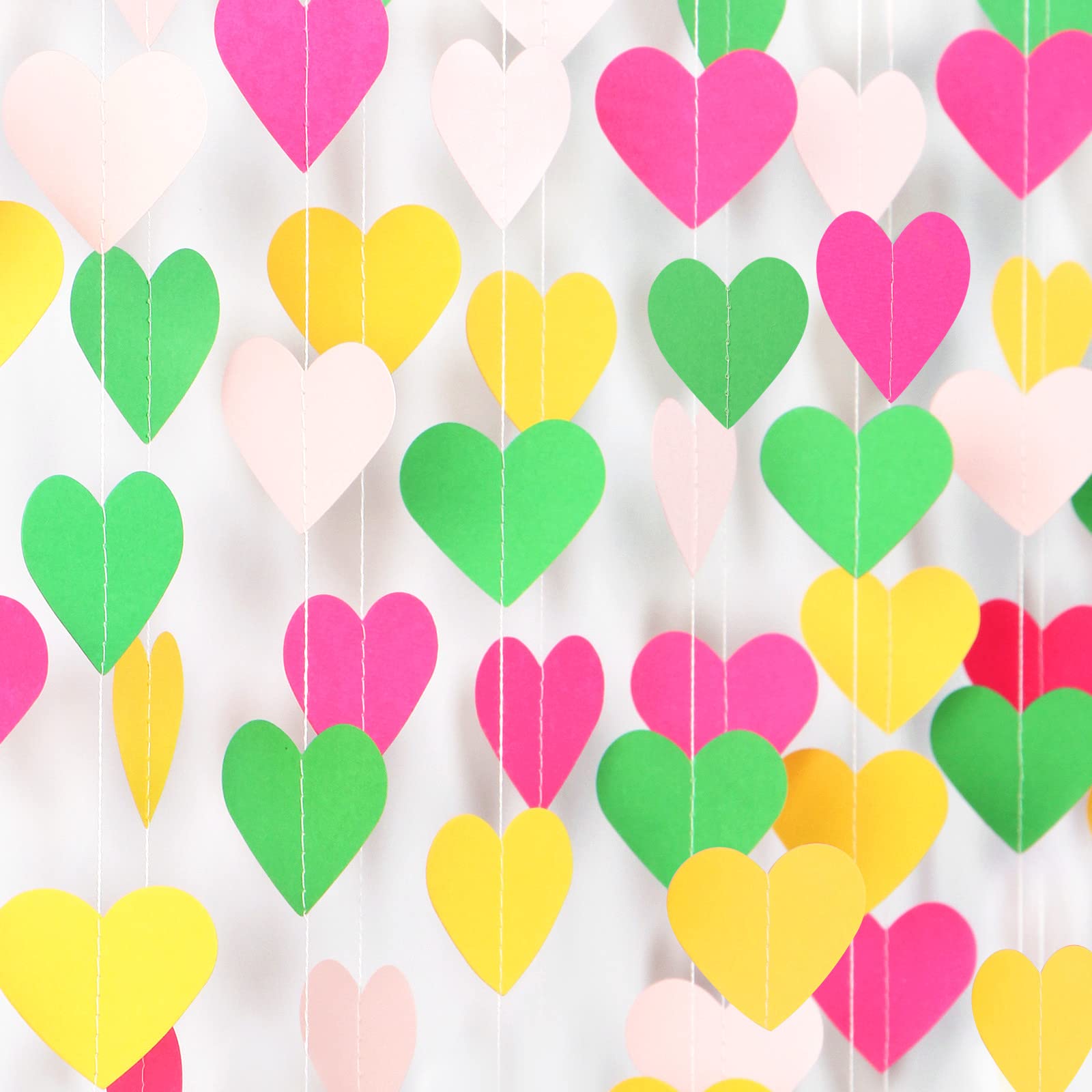 Hawaii Pool Party-Decorations Love-Heart Garland - 52Ft Tropical Jungle Birthday Bachelorette Hanging Decoration Streamers Banne