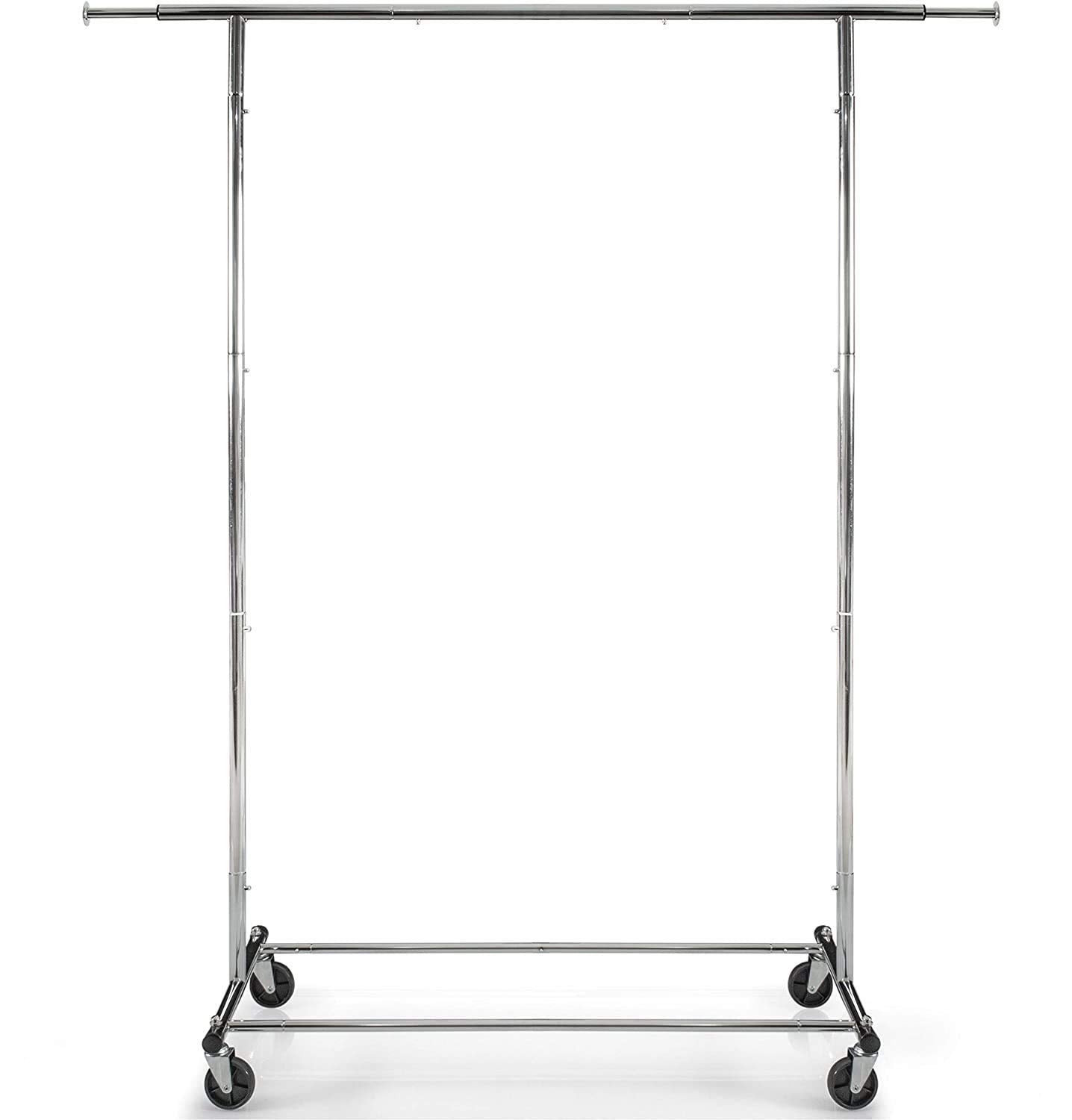 Clothes Rack For Hanging Clothes - Heavy Duty Commercial Grade Chrome For Clothing, Garment Rack Adjustable, Collapsible, Expand