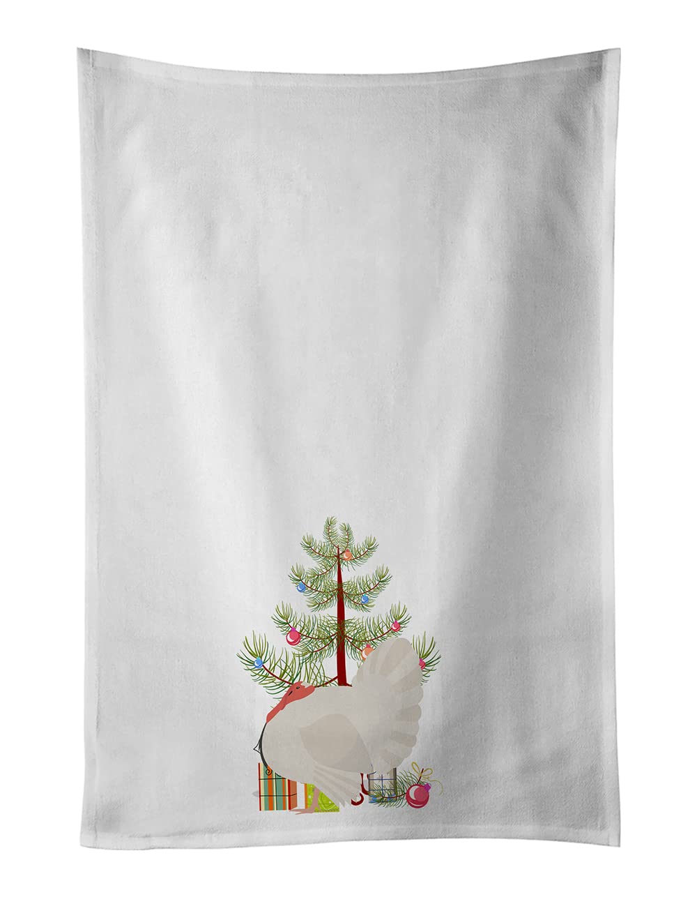 White Holland Turkey Christmas White Kitchen Towel Set of 2