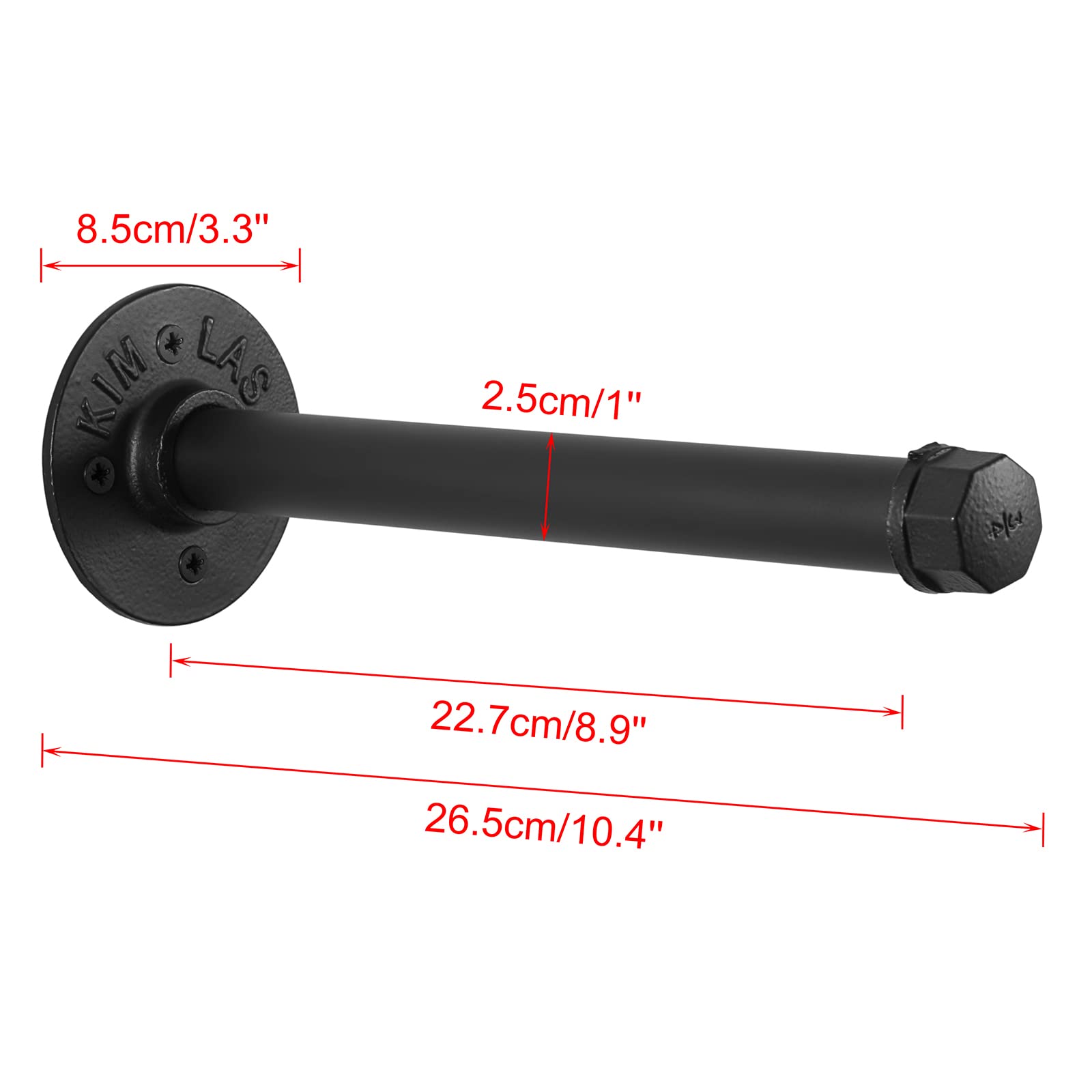 Sumnacon 2Pcs 10 Inch Industrial Pipe Clothing Rack Bars - Heavy Duty Rustic Coat Hangers With Screws, Wall Mounted Metal Garmen