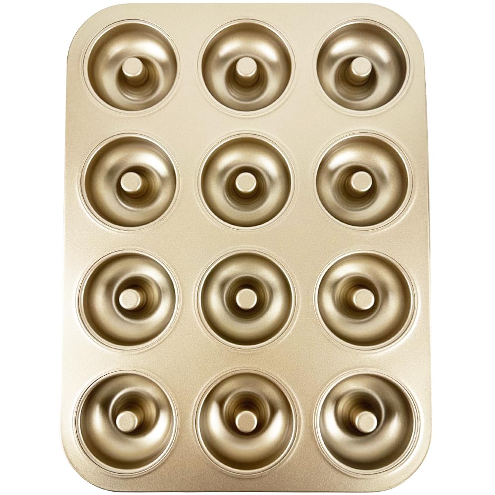 Yumatouch 12 Cavity Donut Baking Pans Nonstick Donut Pan Carbon Steel Ring Donut Baking Tins Doughnut Pans Donut Molds Baking Pa