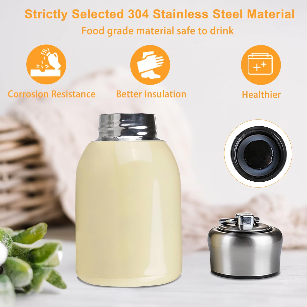Frigatebird Mini Thermal Mug, 10Oz/300Ml Water Bottle Leak Proof Vacuum Water Flasks Stainless Steel Bottle Cup For Kids Women I