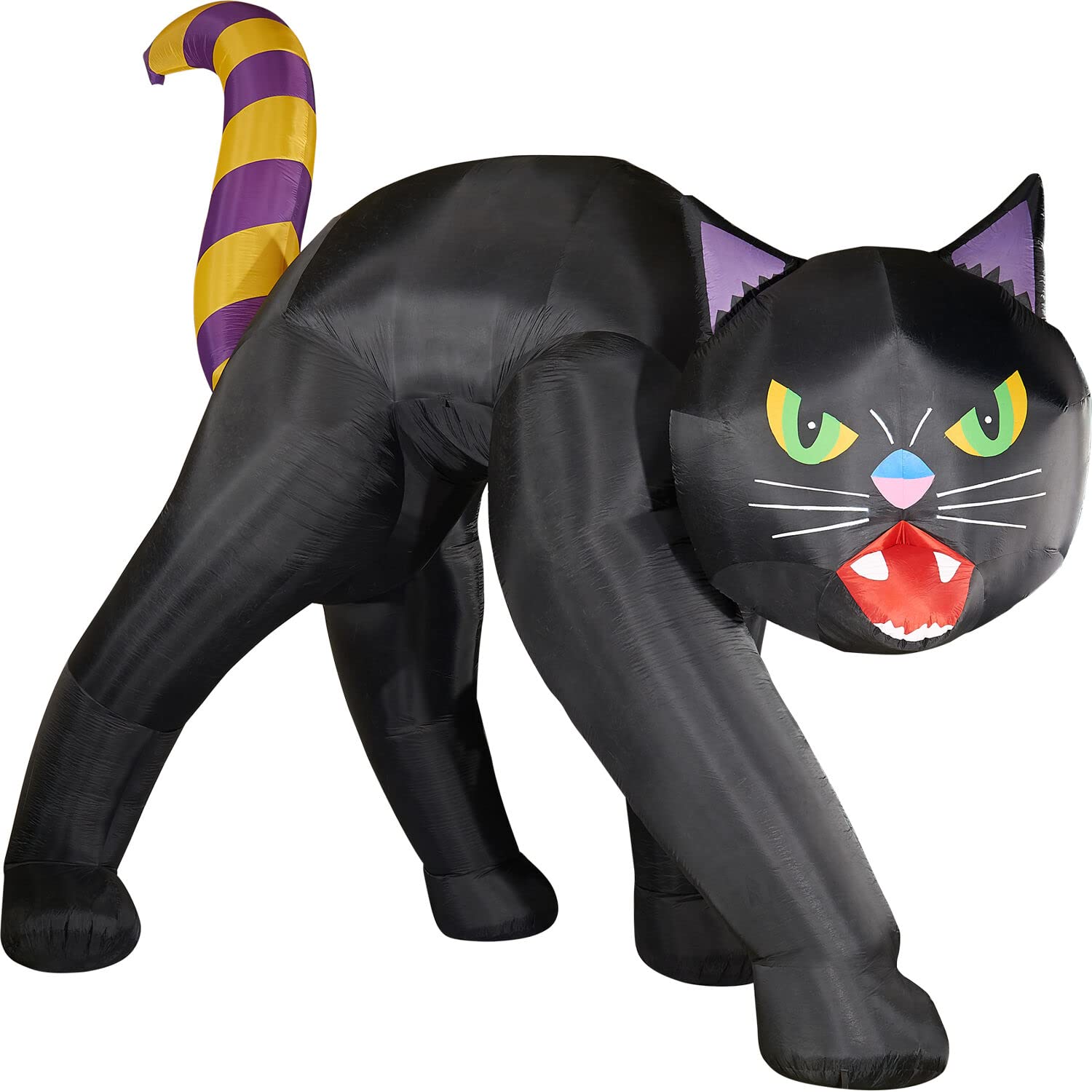 Haunted Hill Farm 9.8 Ft. Halloween Cat Blow Up with LED Lights, Giant Inflatable Yard Decor for Home, Haunted House, Black Cat 
