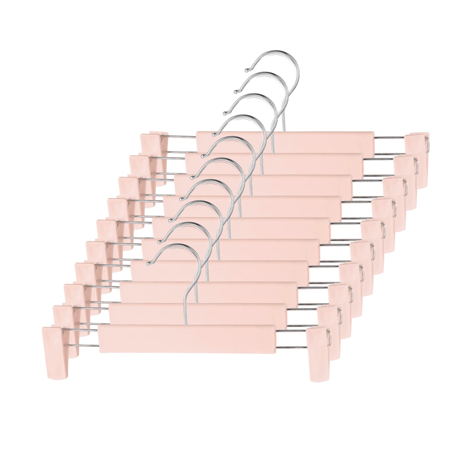 Guhmctt 10 Pack Pants Hangers With Adjustable Non-Slip Clips Anti-Rust Hanging Hook For Trouser,Skirts,Jeans,Clothes Hangers Pin