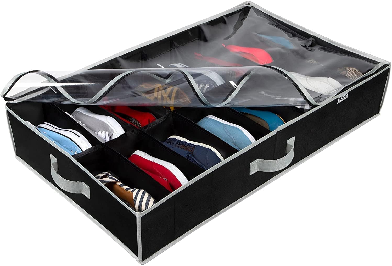 HOLDN ' STORAGE Extra-Large Under Bed Shoe Storage Organizer - Underbed Storage Solution Fits Men 's and Women 's Shoes, High He