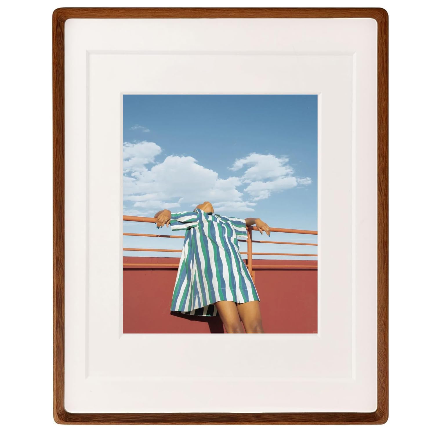 FLECHAZO 11x14 Picture Frame Wood with 5x7 and 8x10 Mat,Natural Solid Walnut Wooden Photo Frames 11 by 14 for Tabletop or Wall D