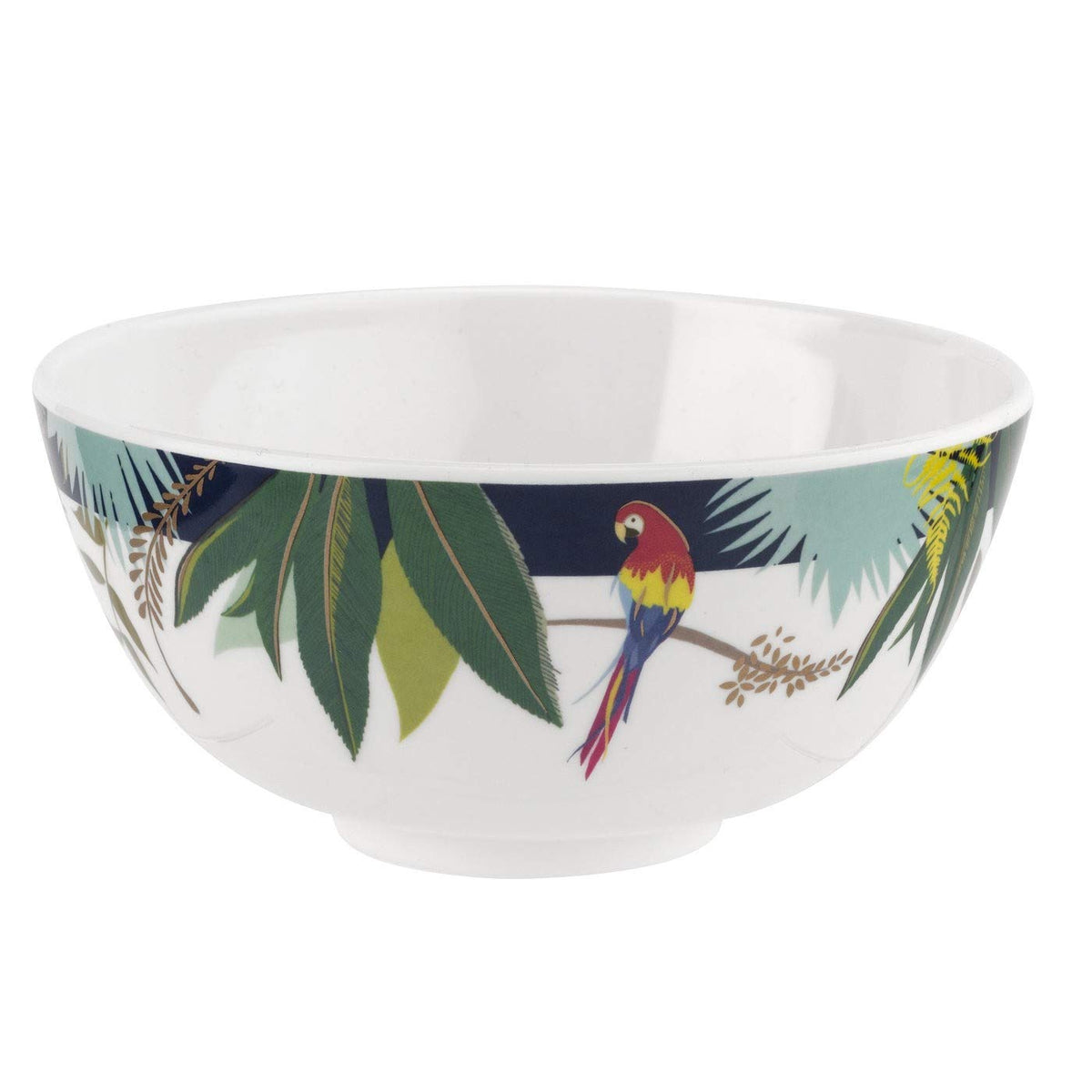 Portmeirion Sara Miller London 6'' Serving Bowl | Set Of 4 Cereal Bowl With Parrot Design | Made Of Melamine & Bpa Free | Dishwa