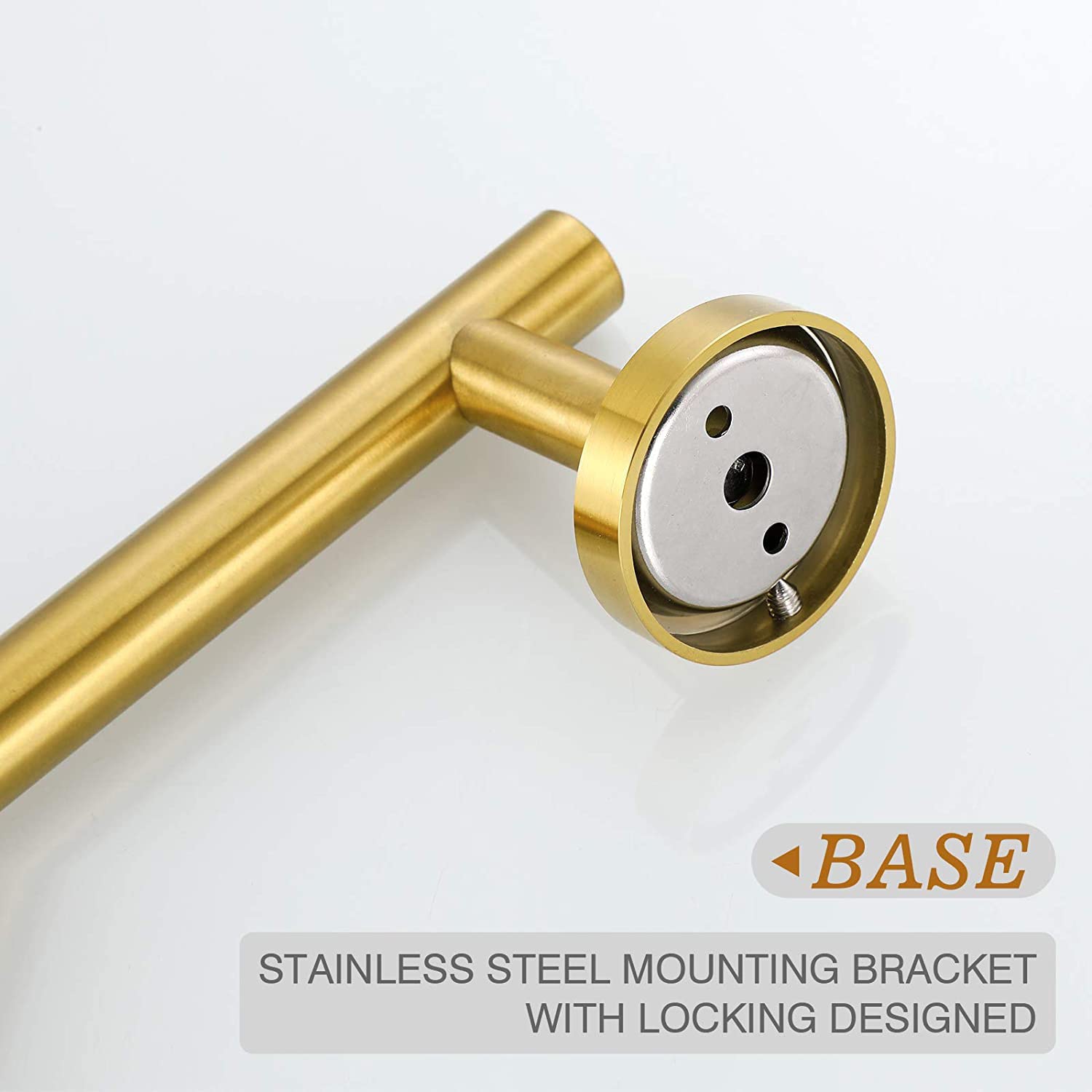 Ushower Brushed Gold Bathroom Accessories Set, 18-Inch Towel Bar Set Wall Mounted, Durable Sus304 Stainless Steel Bathroom Hardw