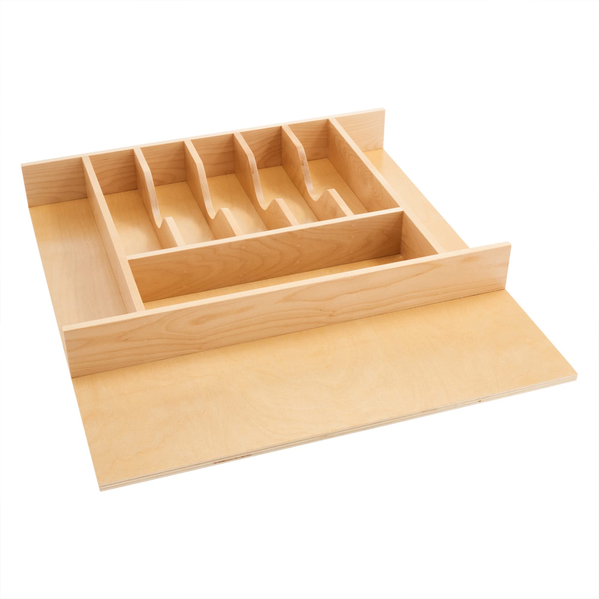 RevAShelf TrimtoFit Silverware Drawer Organizer for Kitchen Utensil Cutlery Cabinet Storage, Natural Maple Wood 9 Compartmen