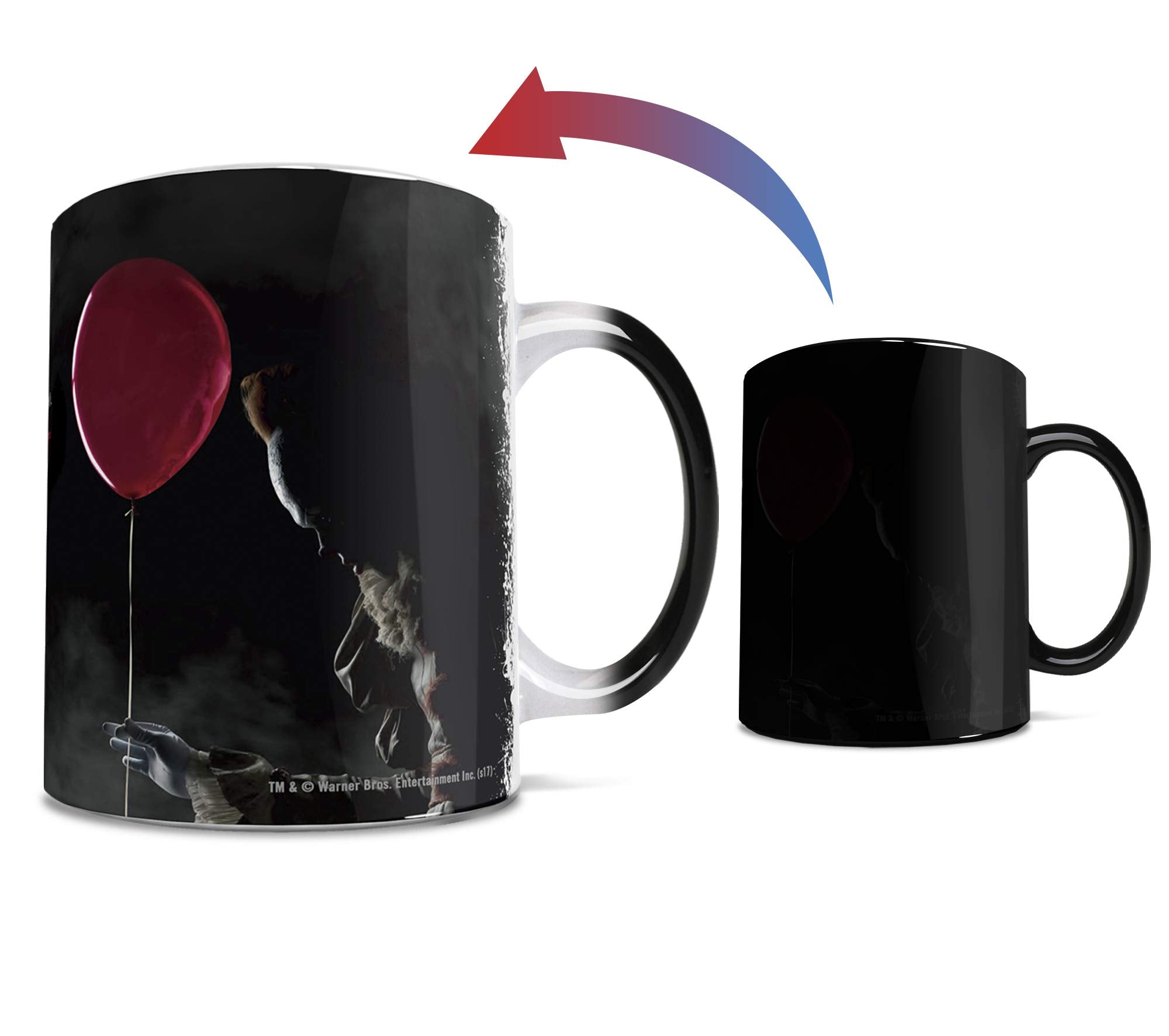 Morphing Mugs It The Movie - Pennywise The Dancing Clown And Georgie - One 11 Oz Color Changing Heat Sensitive Ceramic Mug - Ima