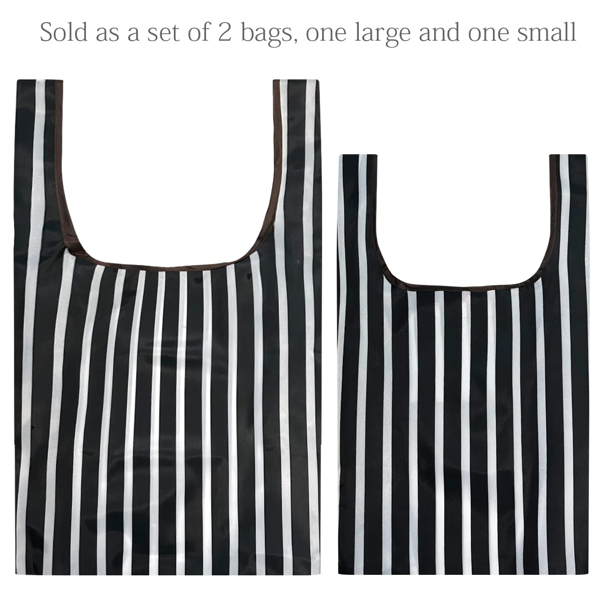 Wrapables Jolibag Collection Reusable Shopping Bag (Set Of 2), Stripes