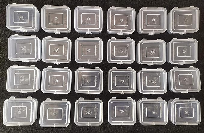 Rj Rojeno Keeper 00 Small Plastic Clear Containers With Lock Lid, 10 Ml, Pack Of 24, 4Cm X 5Cm