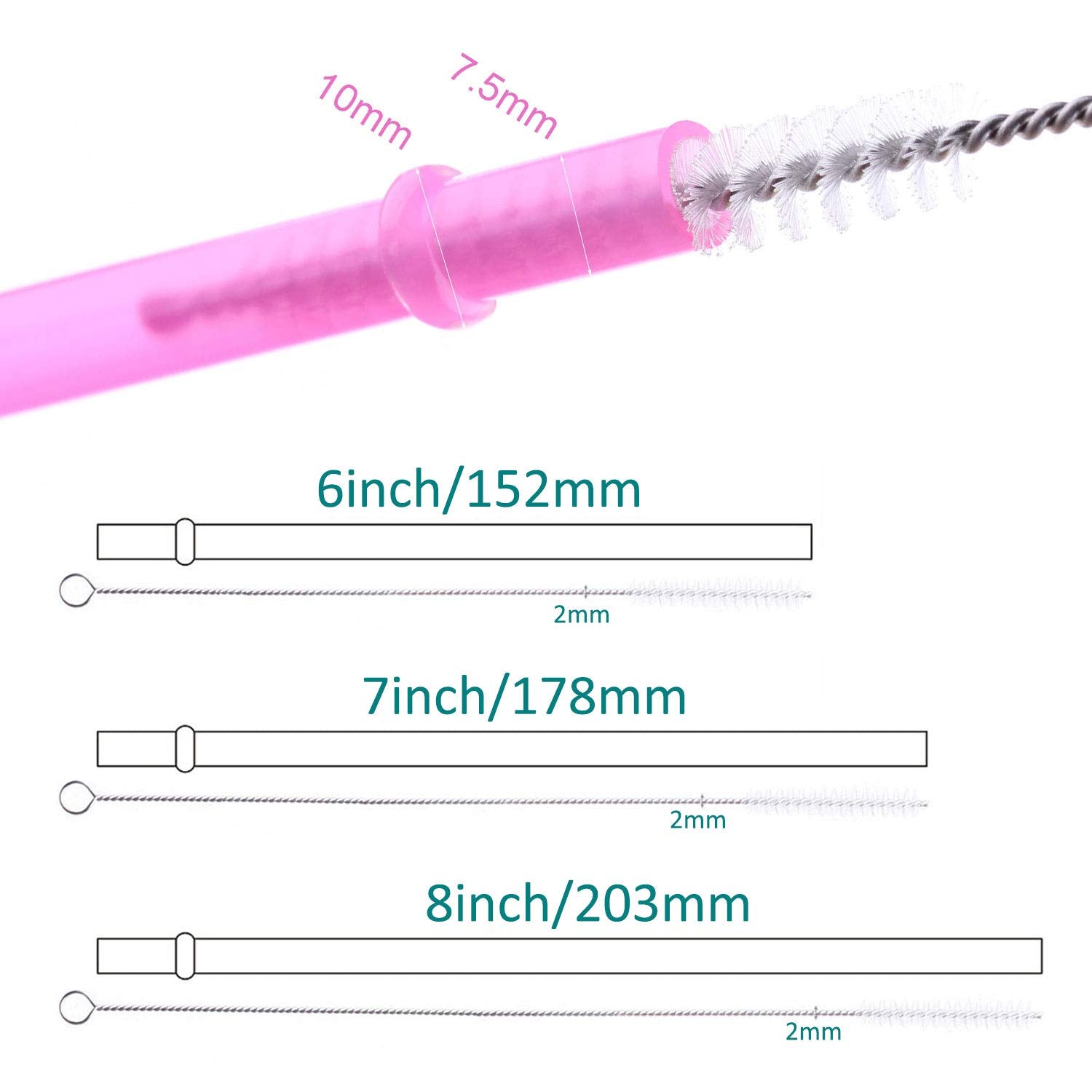 6'' Plain Color Reusable Plastic Replacement Drinking Straws For Short Mini Mason Jar,Tumblers, Set Of 12 Pcs Straws With Cleani