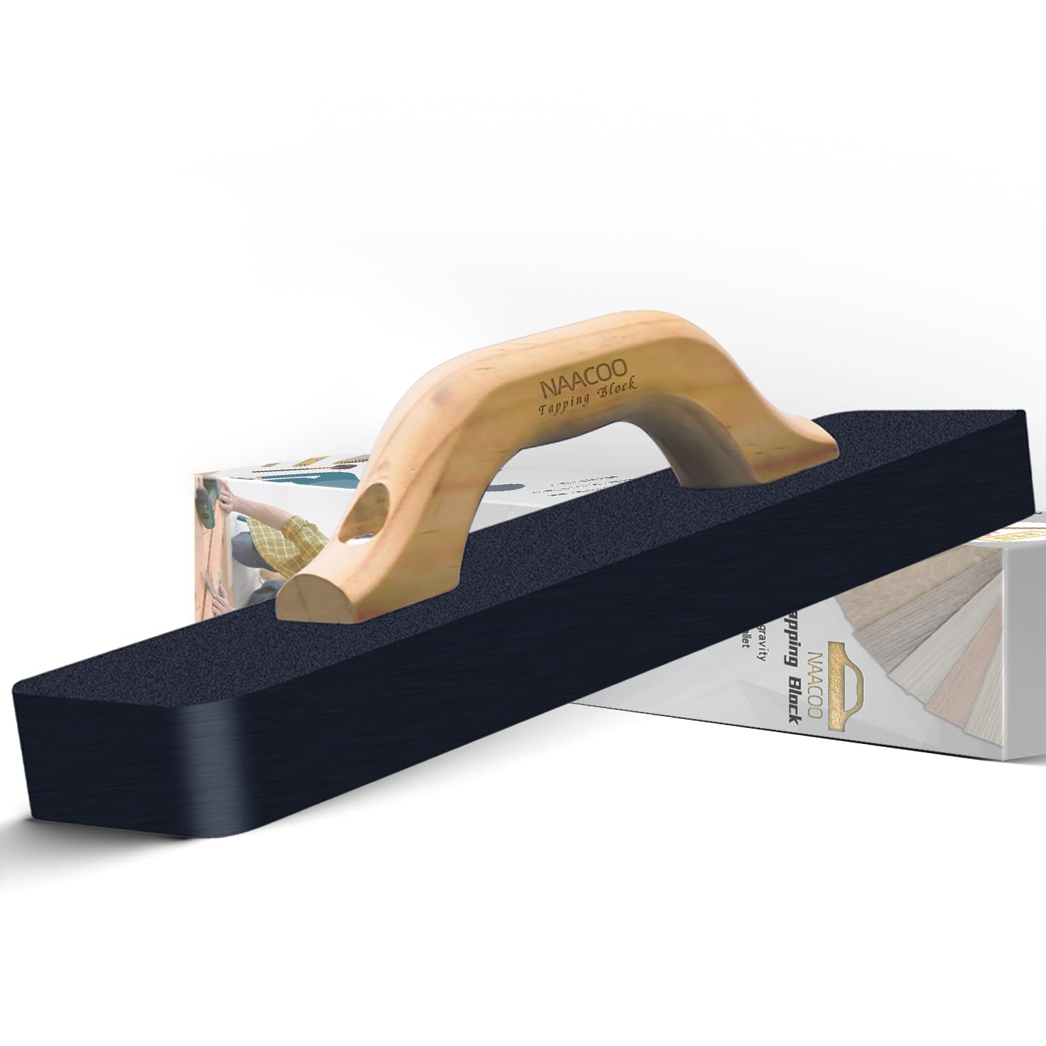 Heavy Big Tapping Block, Mallet-Free, Naacoo Flooring Tools, 2.7Lbs | 15-1/2In, Just Tap Floor Directly. Only 1-2 Times To Compl