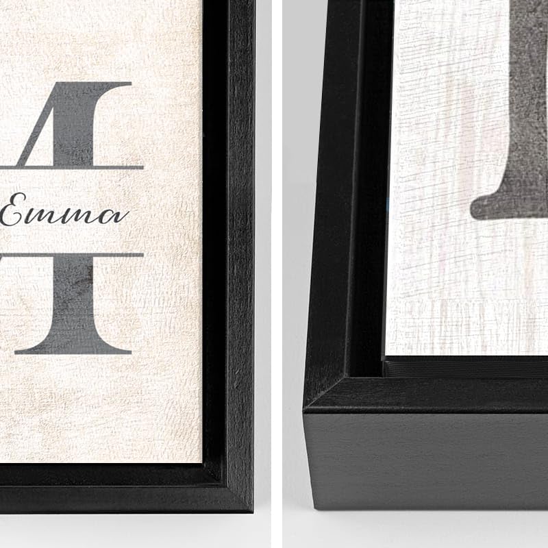 Mom & Children - Personalized Mother'S Day Gift Sign (13.5''X32.5'' Framed Canvas, Rustic Wood)