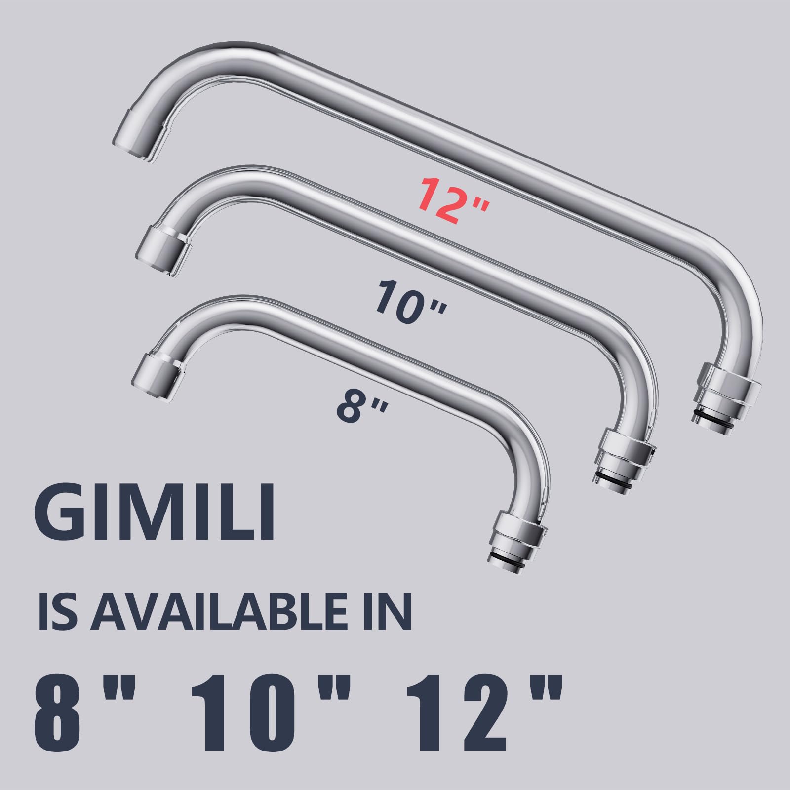 Gimili Wall Mount Commercial Sink Faucet With 12    Swivel Spout Polish Chrome Brass Utility Sink Faucet For Kitchen Laundry Res