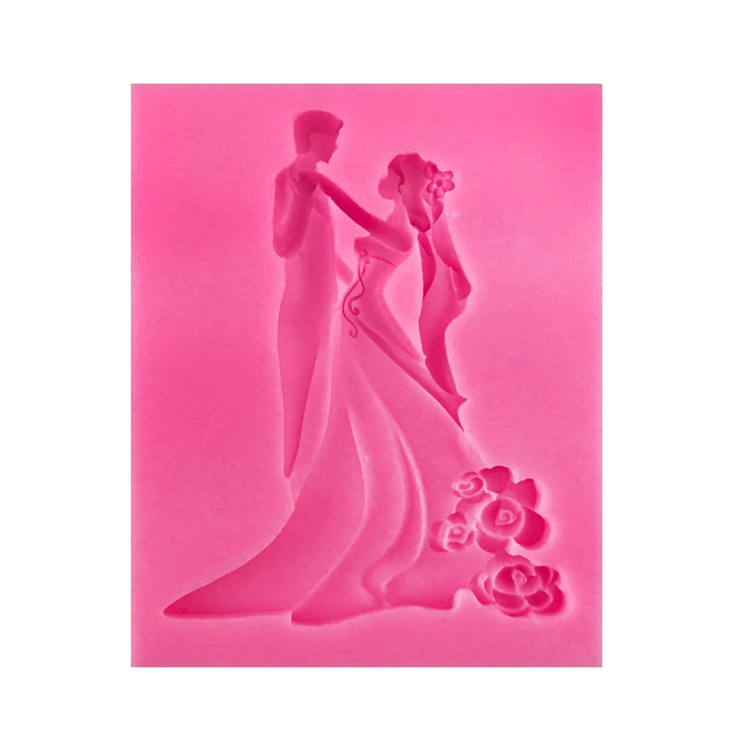 Hengke Bride And Groom Fondant Cake Topper Silicone Mold Couple Dancing Mould Jelly Sugar Chocolate Fondant Silicone Molds For S