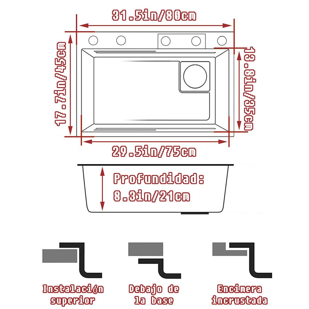 Black 304 Stainless Steel Nano Undermount/Drop In Waterfall Single Bowl Kitchen Sink With Pull-Out Faucet,Knob Control Workstati
