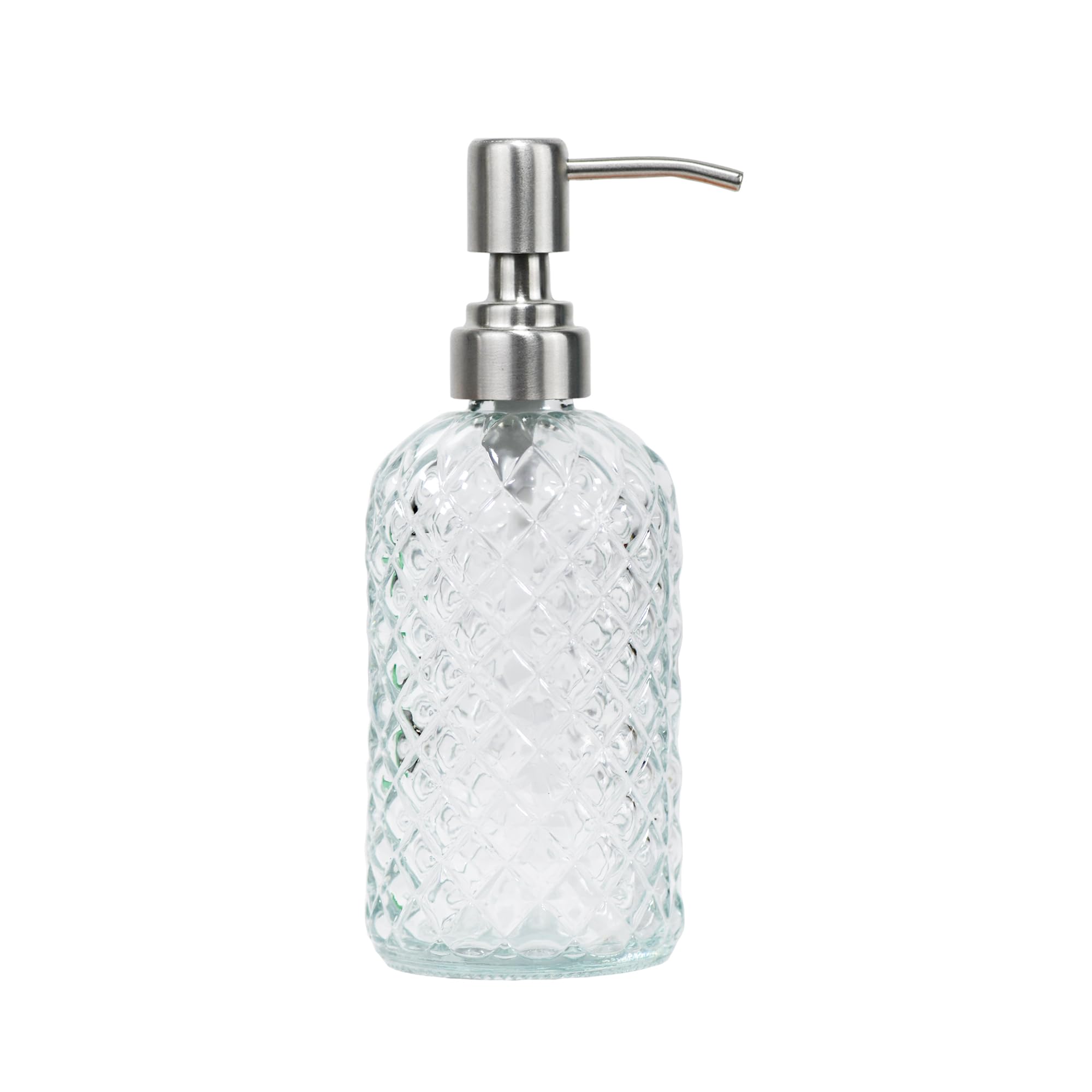 Sdlumeiy 16 Oz Soap Dispenser With 304 Rustproof Stainless Steel Pump, Kitchen, Bathroom Soap Dispenser, Refillable Liquid Glass