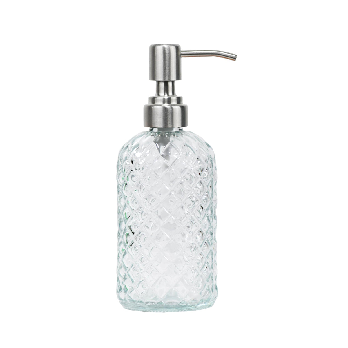 Sdlumeiy 16 Oz Soap Dispenser With 304 Rustproof Stainless Steel Pump, Kitchen, Bathroom Soap Dispenser, Refillable Liquid Glass