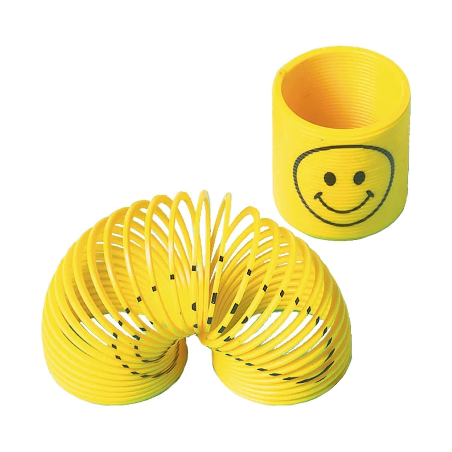 Smile Spring Value Pack Favors - 1.38'' X 1.38'' (Pack Of 12) - Vibrant Yellow Plastic Party Keepsakes - Unique & Fun For All Oc