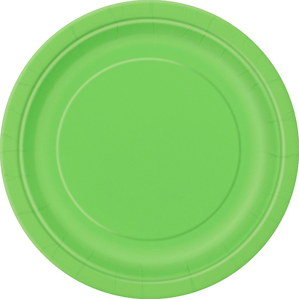 Lime Green Solid Round Dessert Paper Plates - 7'' (Pack Of 20) - Vibrant Party Plates For Appetizing Treats - Perfect For Birthd