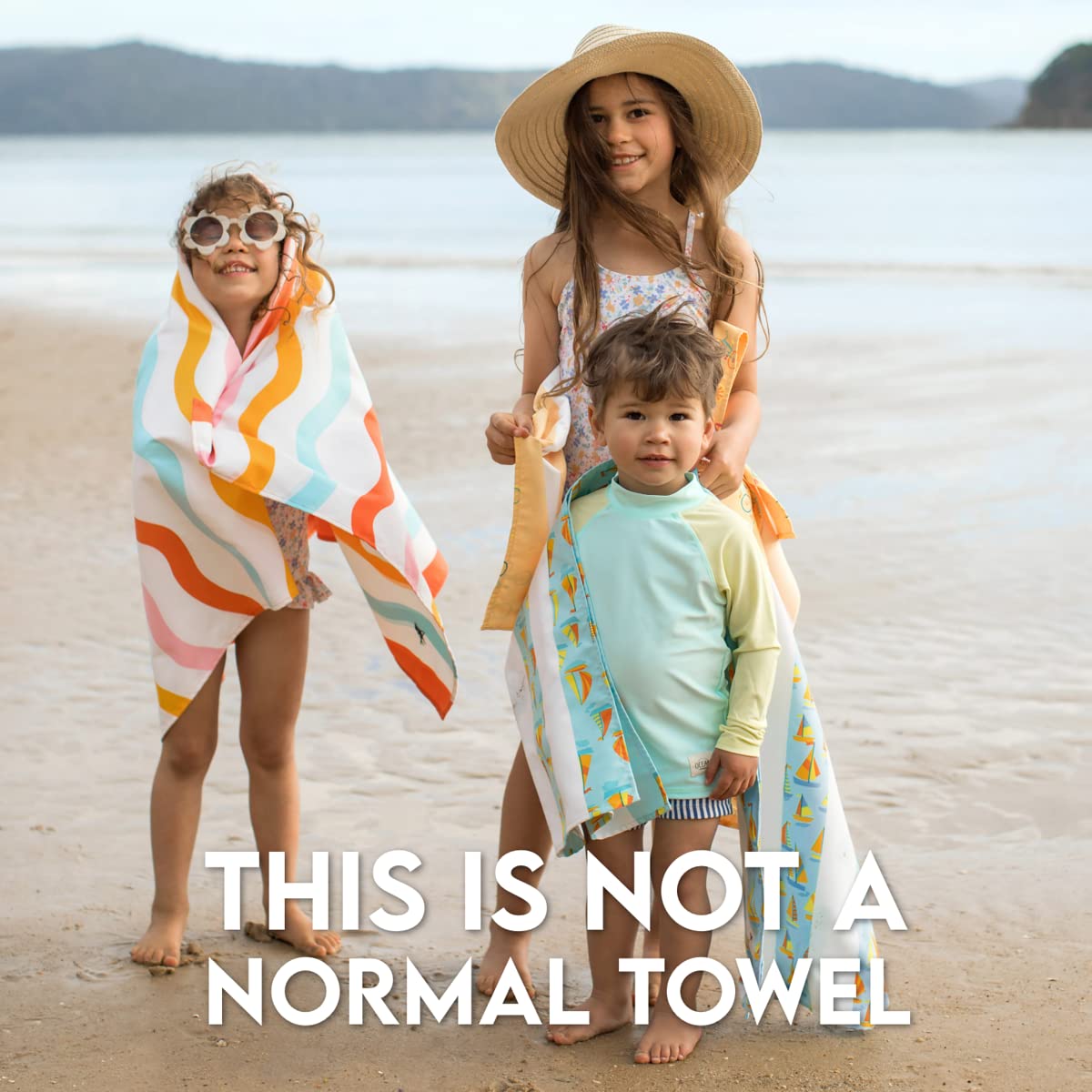 Dock & Bay Kid's Towel - for Beach Use - Quick Dry  Sand Free - Compact  Lightweight - 100% Recycled - Includes Bag - Bike Bike Baby  Medium (130x70cm  51x28)