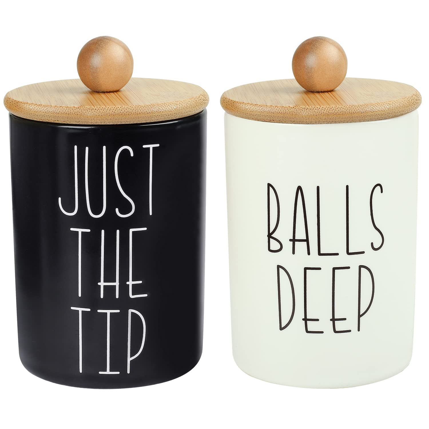 Momeemo Apothecary Jars With Lids For Bathroom Organization, Qtip Holder And Cotton Ball Holder Are Great For Farmhouse Bathroom