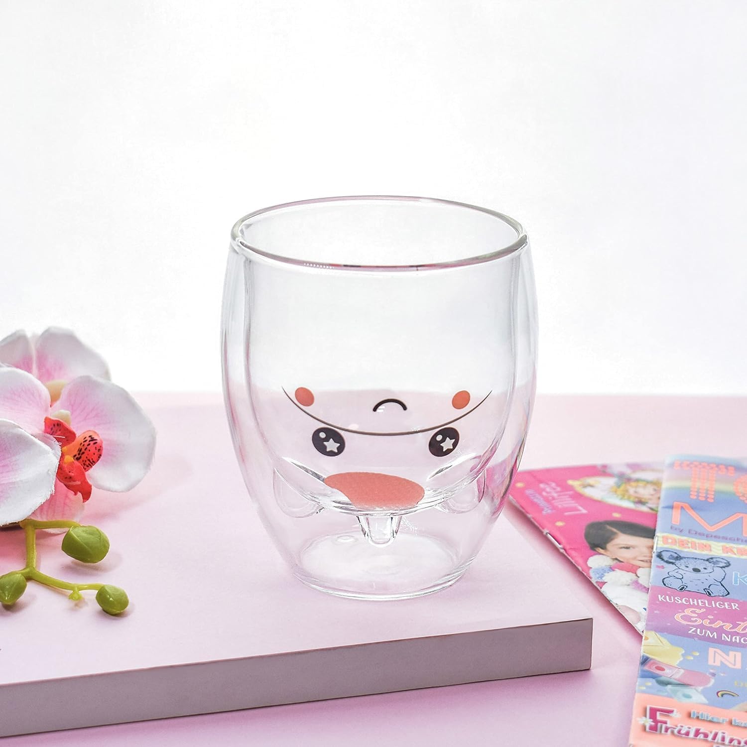 Unicorn Mug Cute Mugs Glass Double Wall Insulated Glass Espresso Cup, Coffee Cup, Tea Cup, Milk Cup, Kawaii Gifts, For Women Gir