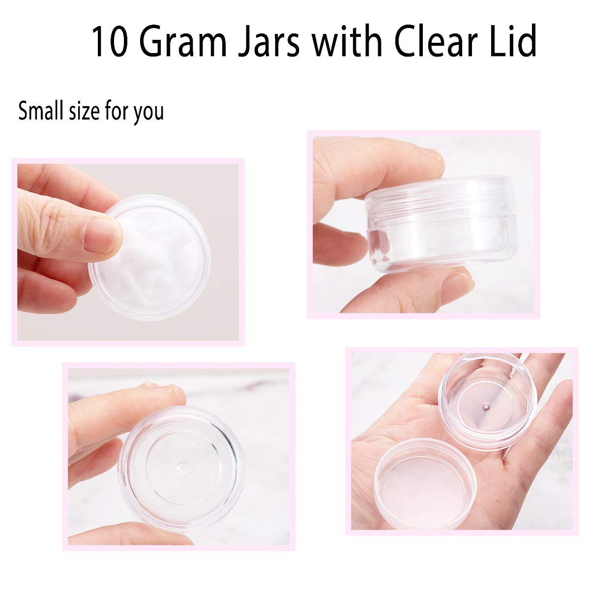 10 Gram Sample Containers With Lids, 10Ml Sample Jars, 40 Pcs Small Cosmetic Sample Containers For Makeup, Lotion, Eye Shadow, L