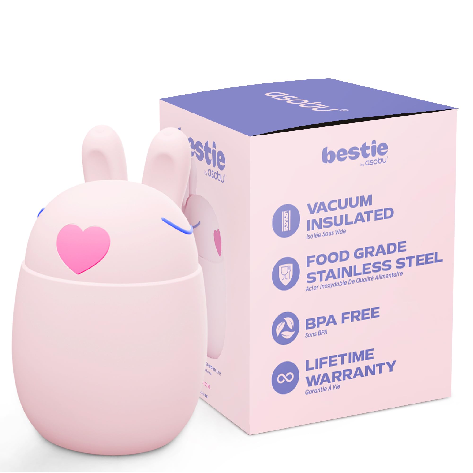 Bestie Foodie Insulated Food Jar, Cute Character, Leak Proof, BPA Free