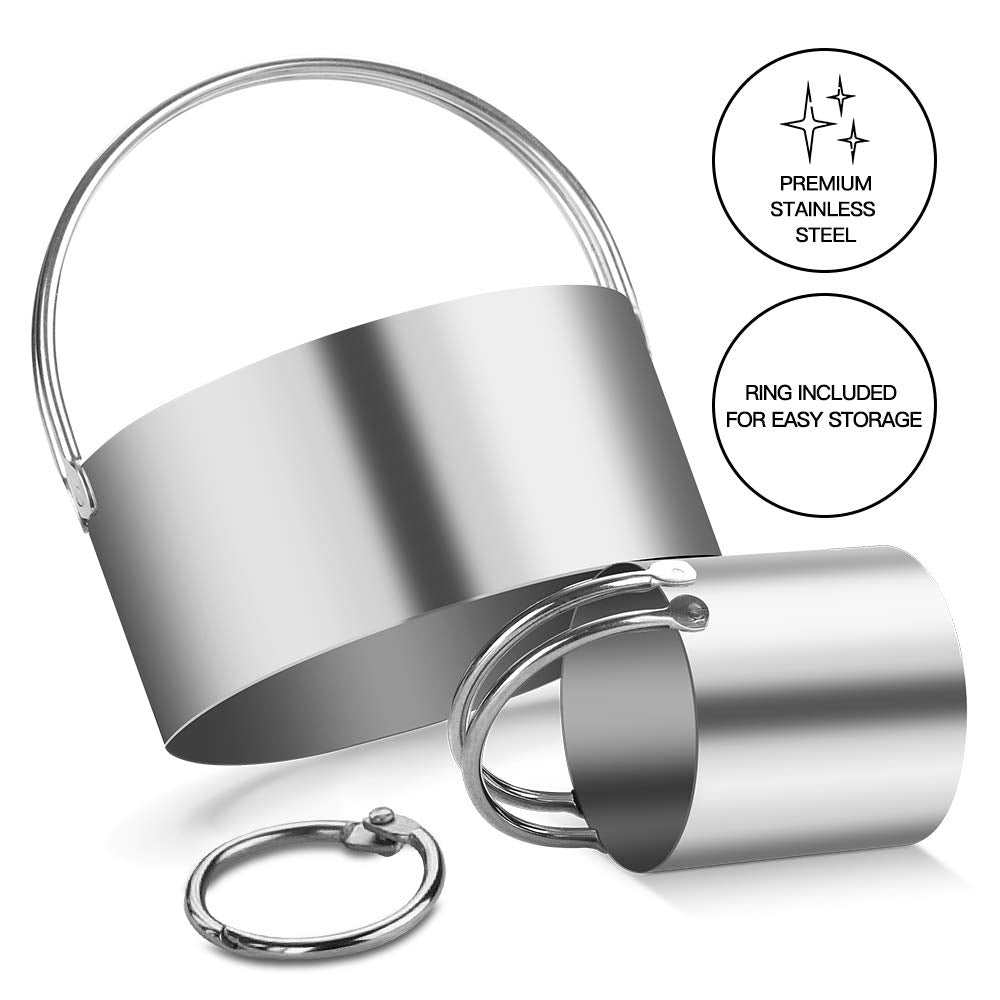 KSPOWWIN Stainless Steel Cookie Cutters Set - 5 Round Biscuit Cutters with Handle in Graduated Sizes - Perfect for Baking