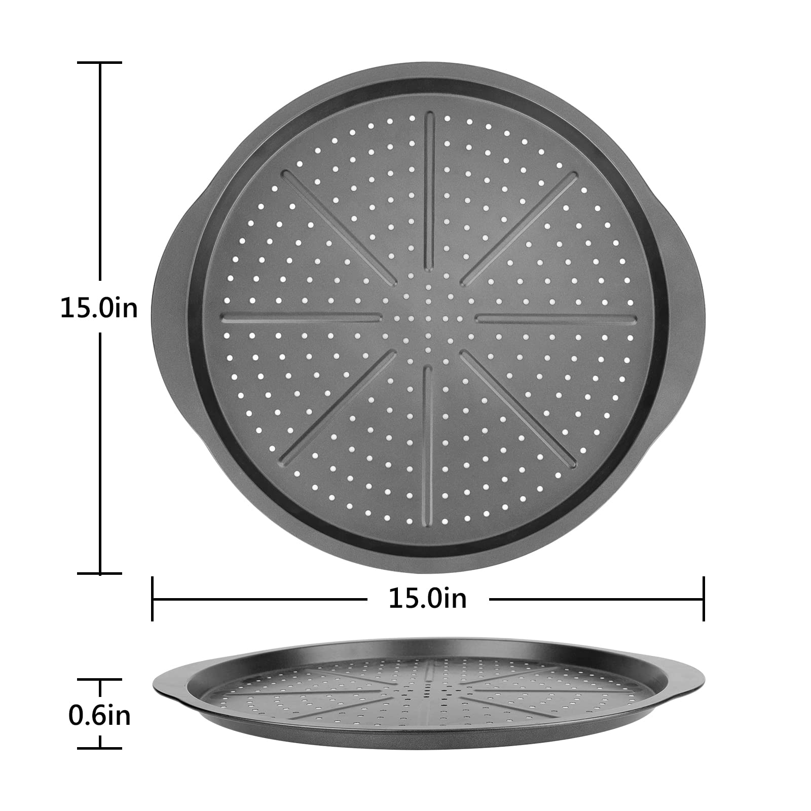 Beasea Pizza Pan For Oven, 13 Inch Nonstick Homemade Pizza Pan Tray With Holes Carbon Steel Round Pizza Bakeware Sheet For Resta