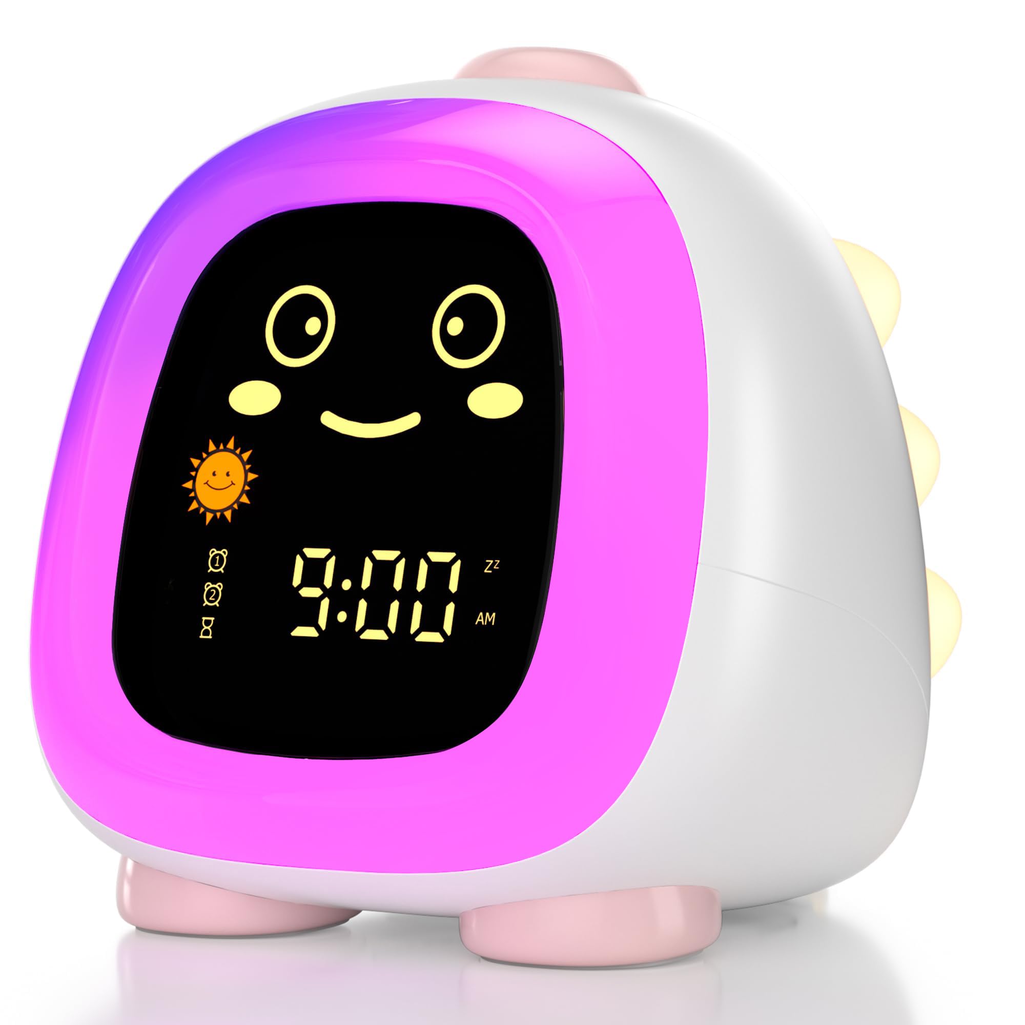 ANALOI Alarm Clock for Kids, Kids Alarm Clock Ok to Wake Cute Night Light for Bedroom, Toddlers Sleep Training Clock Stay in Bed