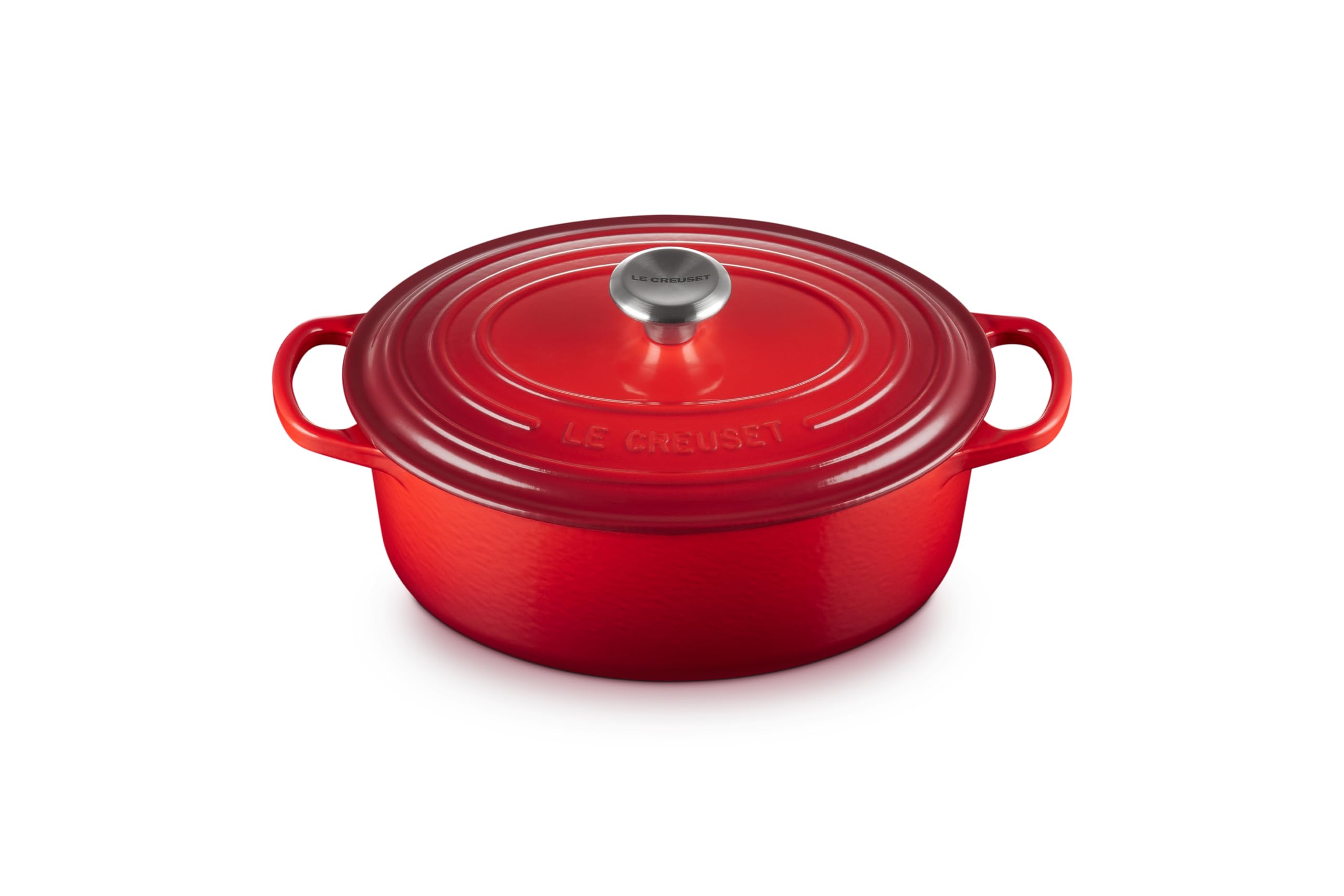 Le Creuset Enameled Cast Iron Signature Oval Dutch Oven, 2.75 Qt., Cerise