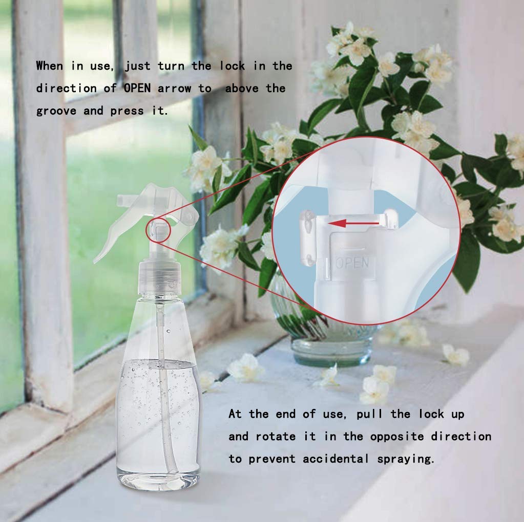 Dedoot Clear Spray Bottle For Hair, Plant Mister Spray Bottle, 2 Pack Empty Small 7Oz Plastic Refillable Trigger Sprayer, Leak P