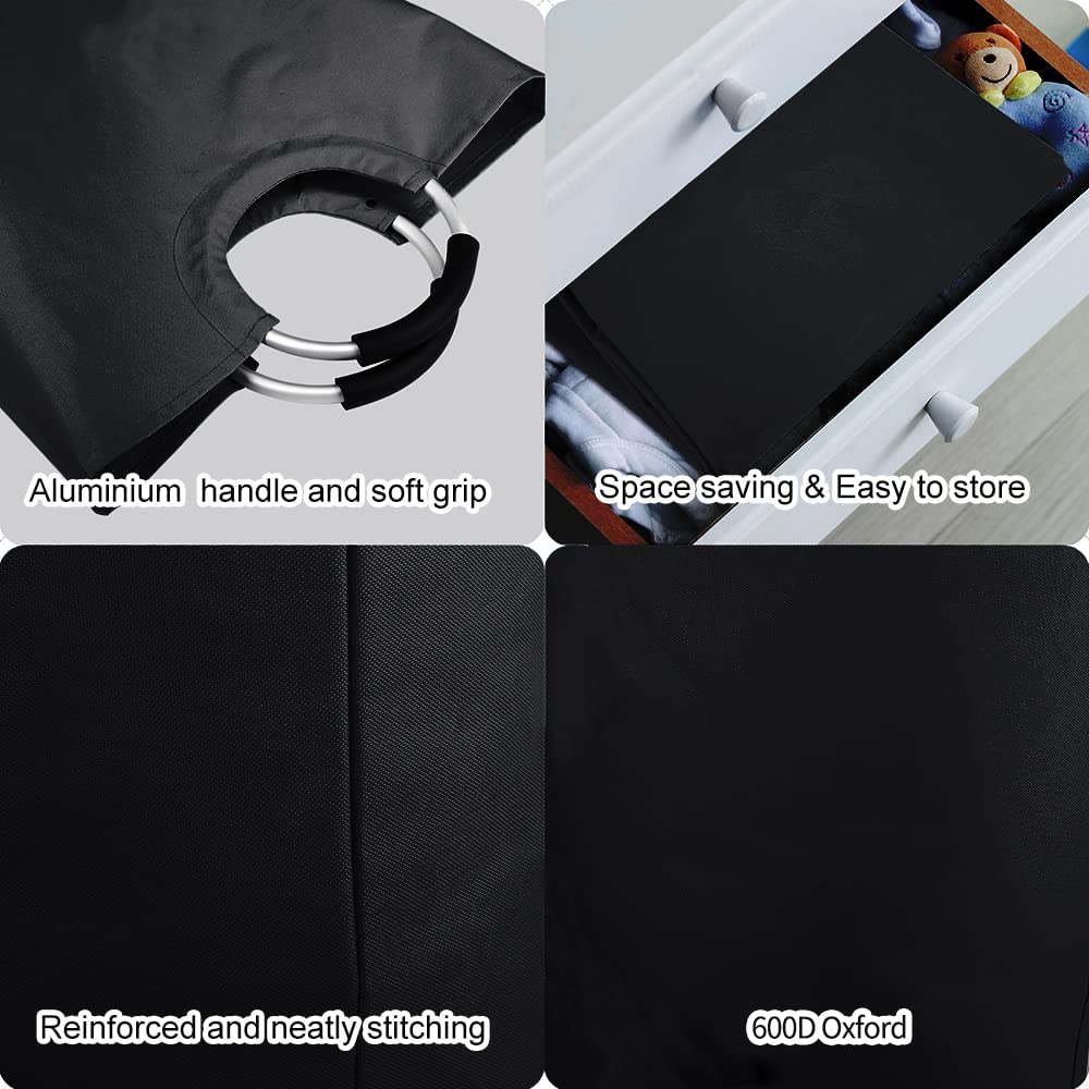 Wooha 95L Large Laundry Baskets, Tall Clothes Baskets Folding Washing Bin Foldable Fabric Hamper Bags For Bedroom, Closet,Bathro