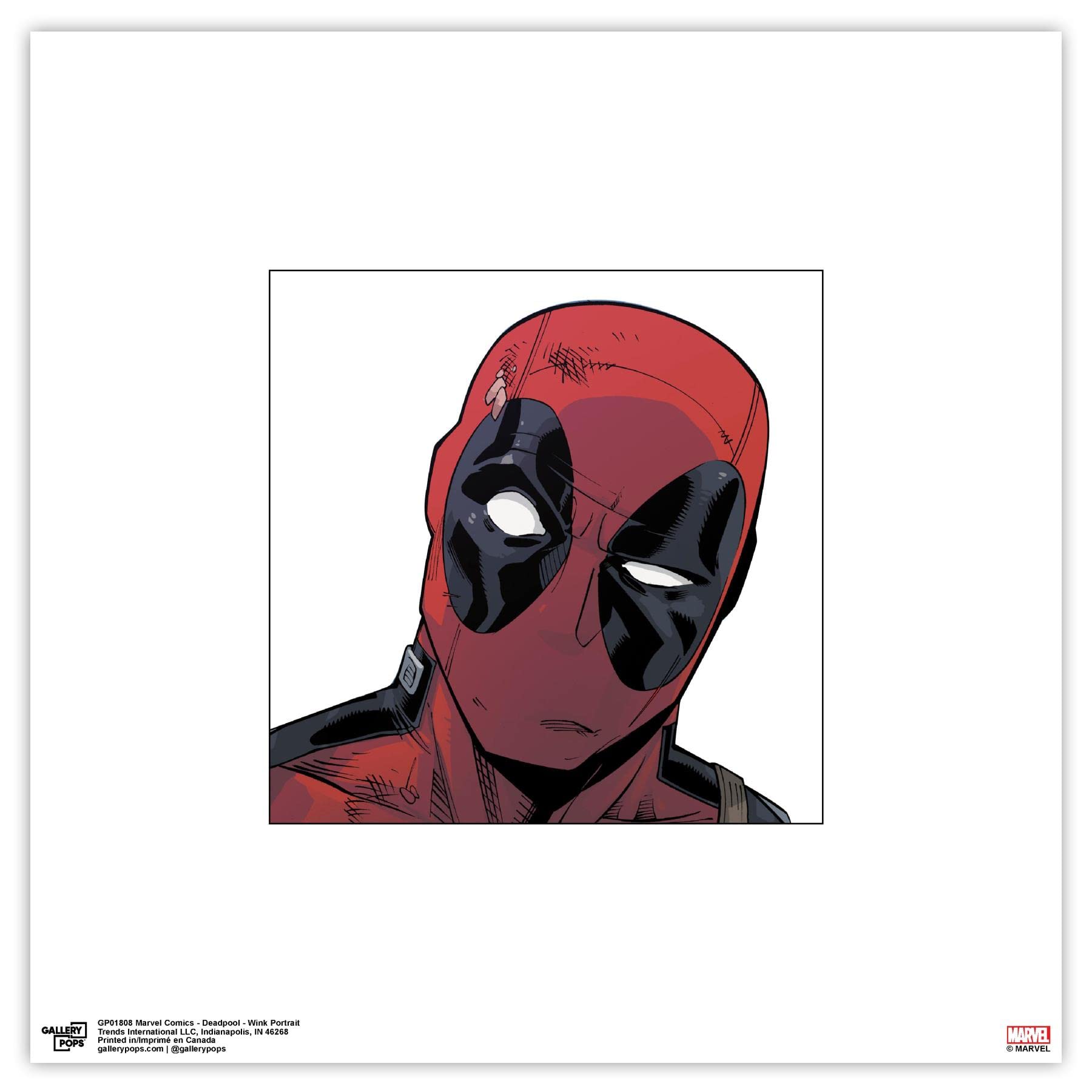 Trends International Gallery Pops Marvel Comics - Deadpool - Wink Portrait Wall Art, Unframed Version, 12'' X 12''
