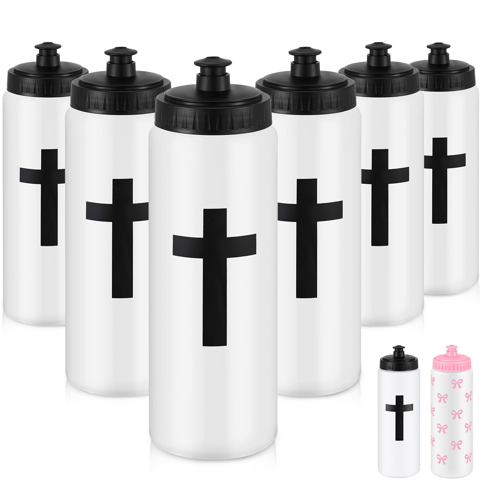 Honeydak Cross Water Bottle Christian Gifts for Women Religious Squeeze Water Cup 20 oz Sports Bottle with Pull Top Lid Birthday