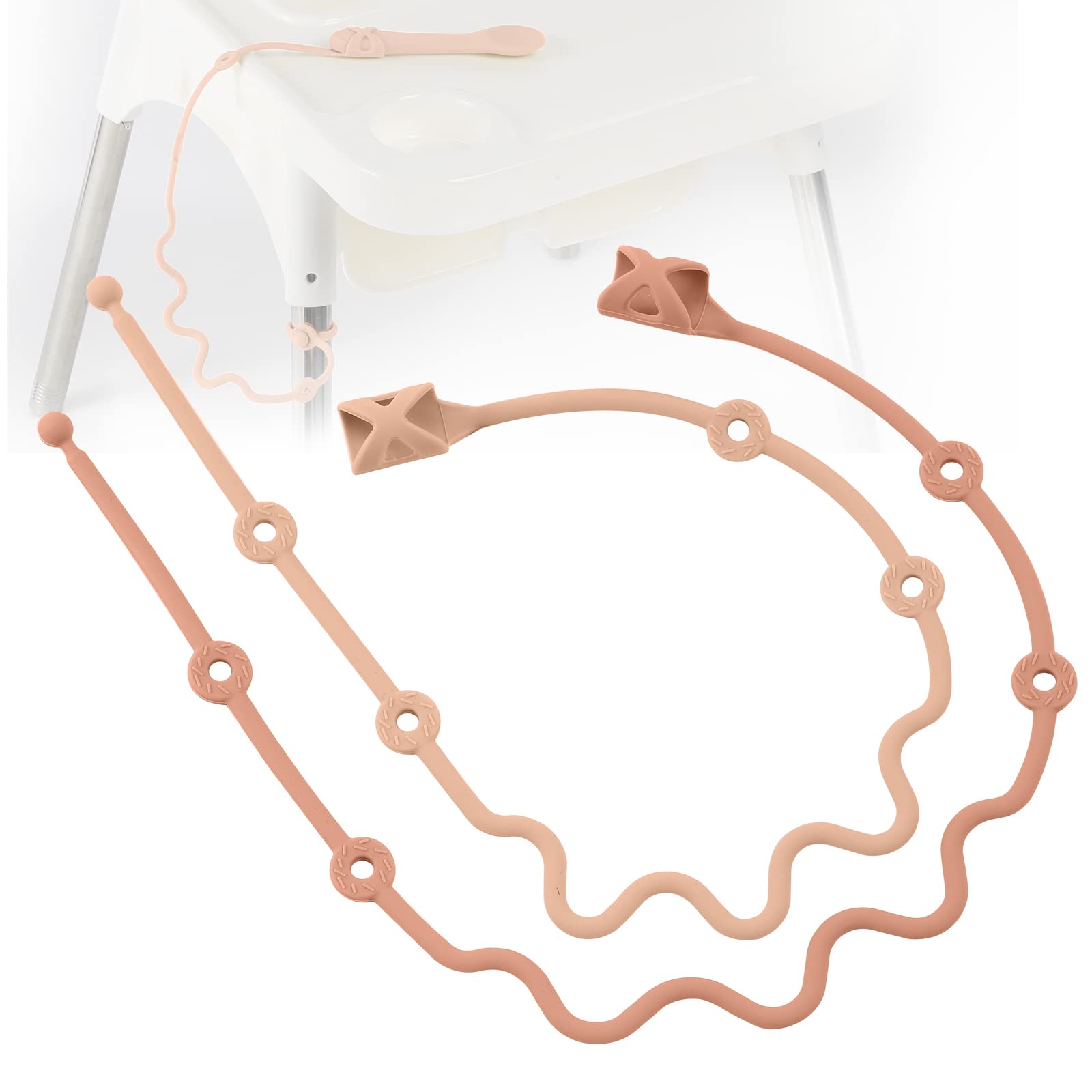 SMAutoLife Toddler Utensils,Silicone Stretch Lids for Fork and Spoon,Holder Strap Food Grade Silicone Keep Fork and Spoon Off Th