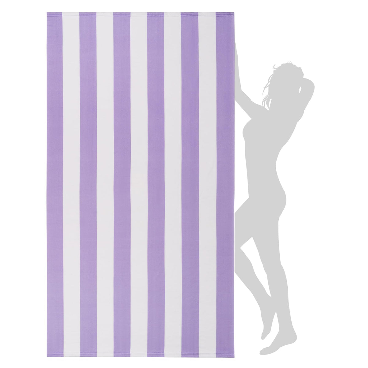 Wilfa Extra Large Beach Towel - Oversized Mircofiber Towel 40 X 70 Inches, Xl Striped Lightweight Pool Towel, Big Cabana Swim Tr