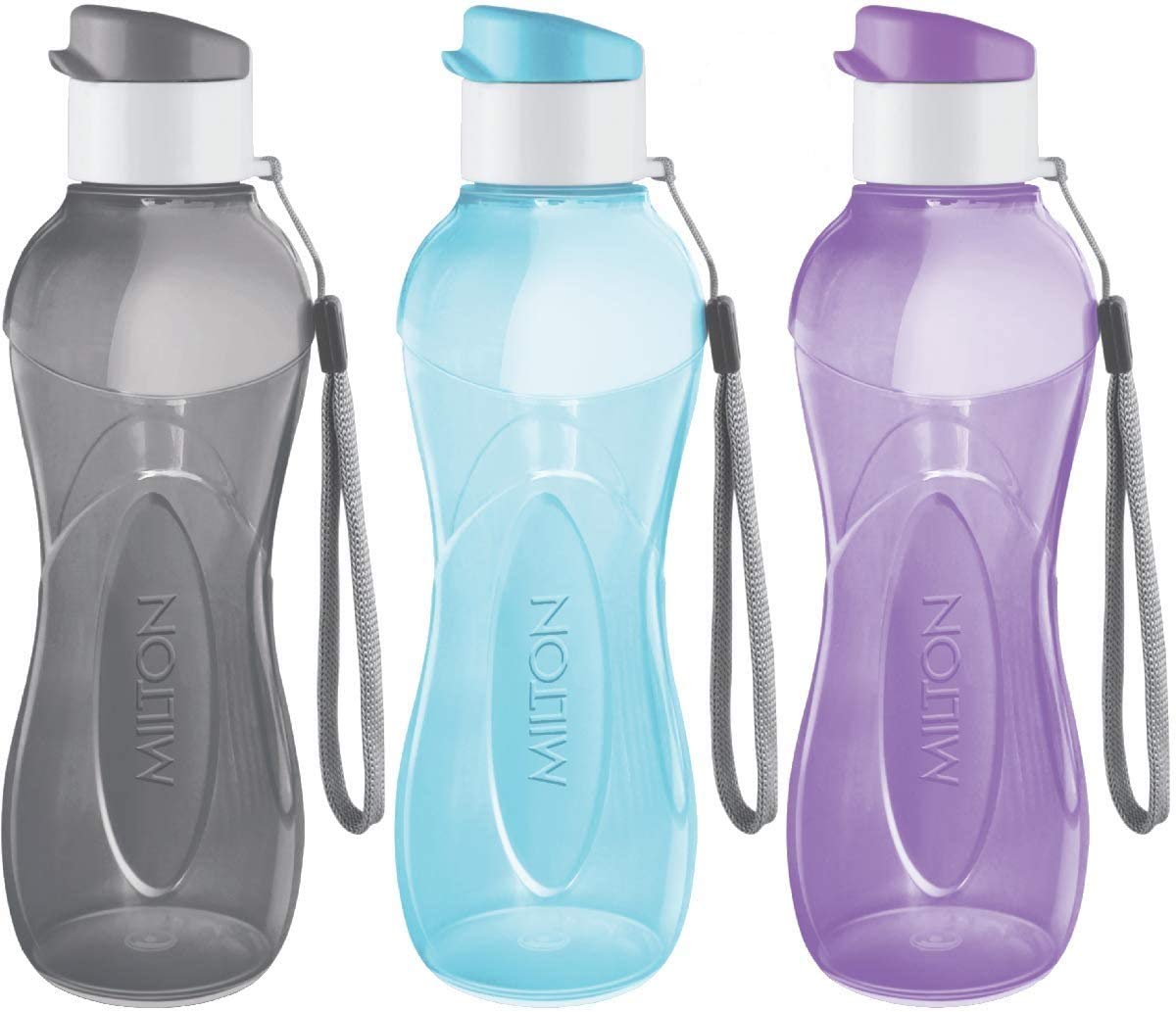 Milton Water Bottle Kids Reusable Leakproof 12 Oz Plastic Wide Mouth Large Big Drink Bottle Bpa & Leak Free With Handle Strap Ca