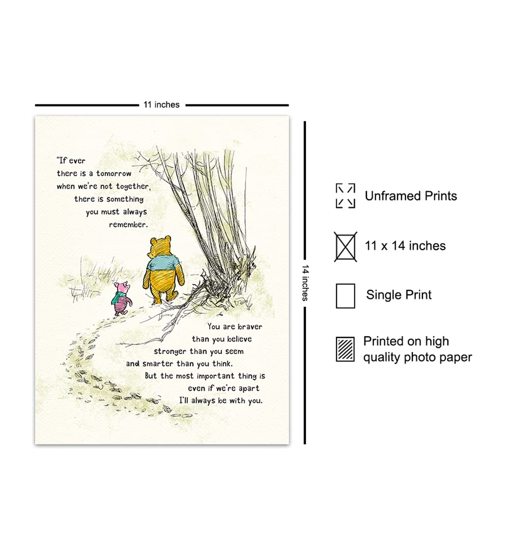 Winnie Pooh Wall Art - Kids Wall Art - Boys Room, Baby Nursery Decor - Girls Bedroom Print - Wall Decor for Toddlers - Always Re
