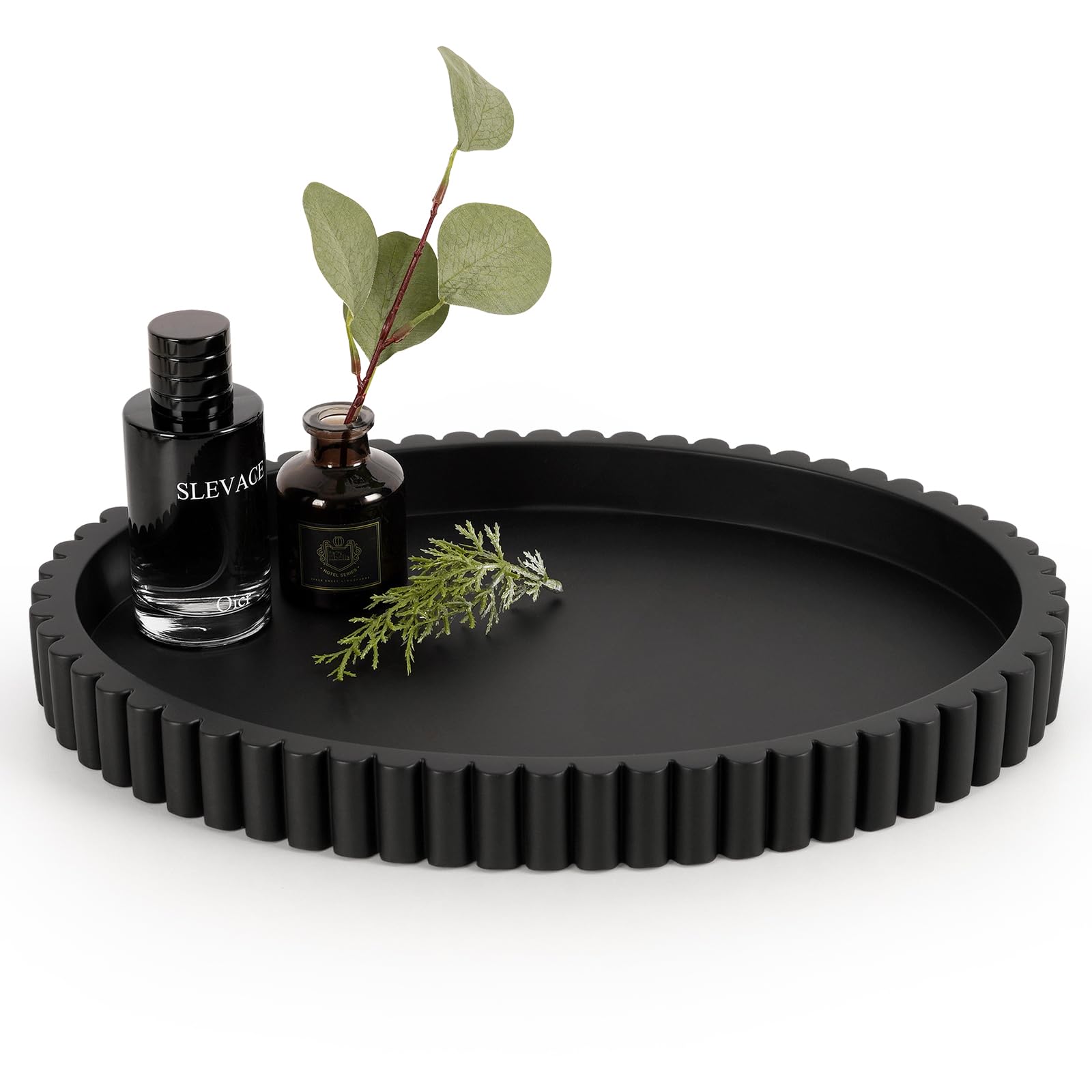 Cathyeen Oval Tray for Coffee Table Decor, 15 Concrete Tray, Table Centerpieces Decorative Trays for Home Decor, Modern Decorati