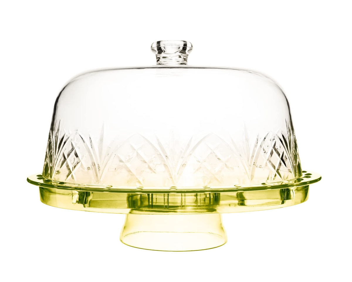 Godinger Cake Stand With Lid, Serving Plate Platter With Dome Cover, 6 In 1 Multi-Purpose Use, Shatterproof And Reusable Acrylic
